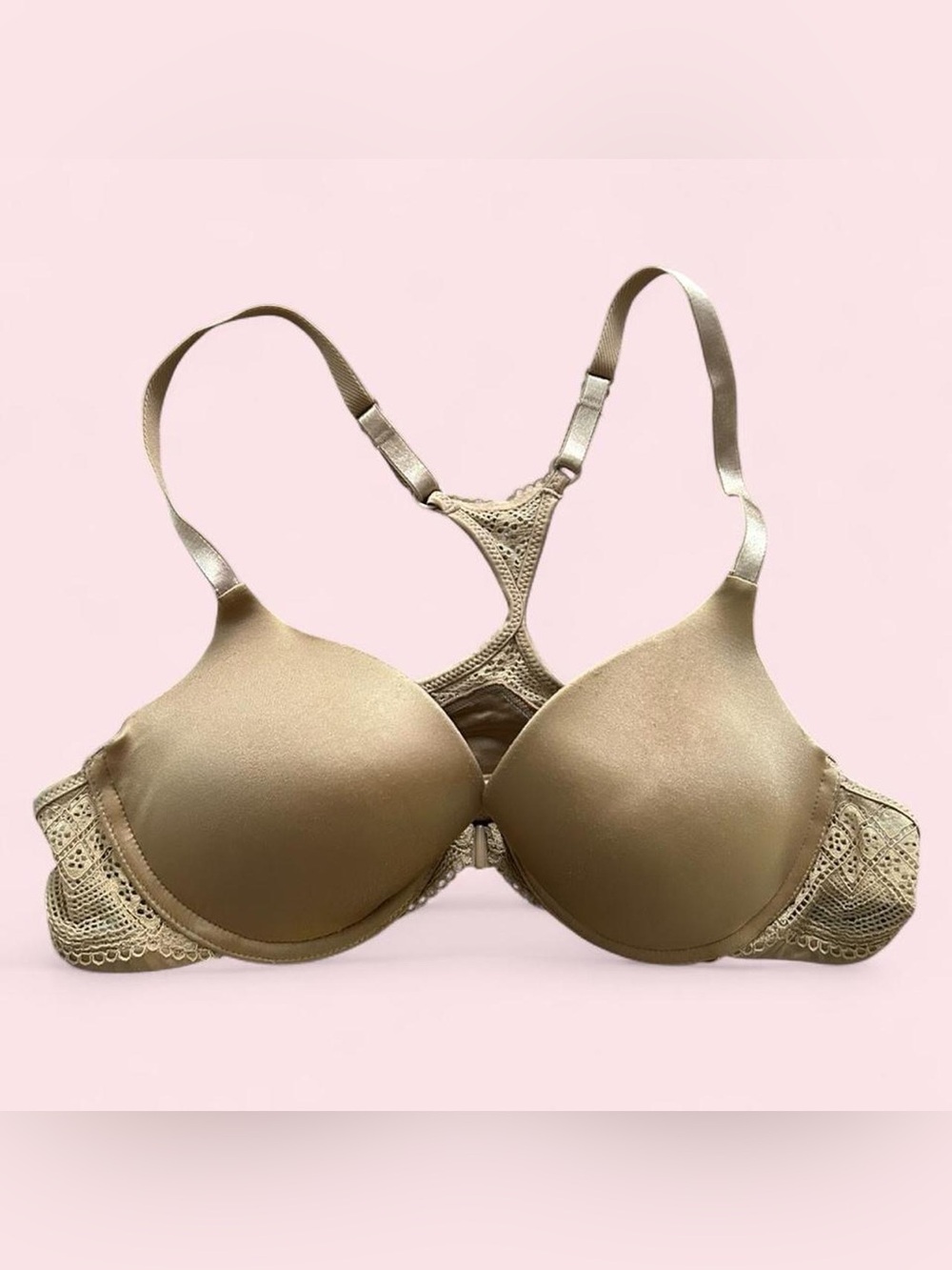 Maidenform Smooth Molded T-Shirt Bra with Lace Racerback - Tan 36A